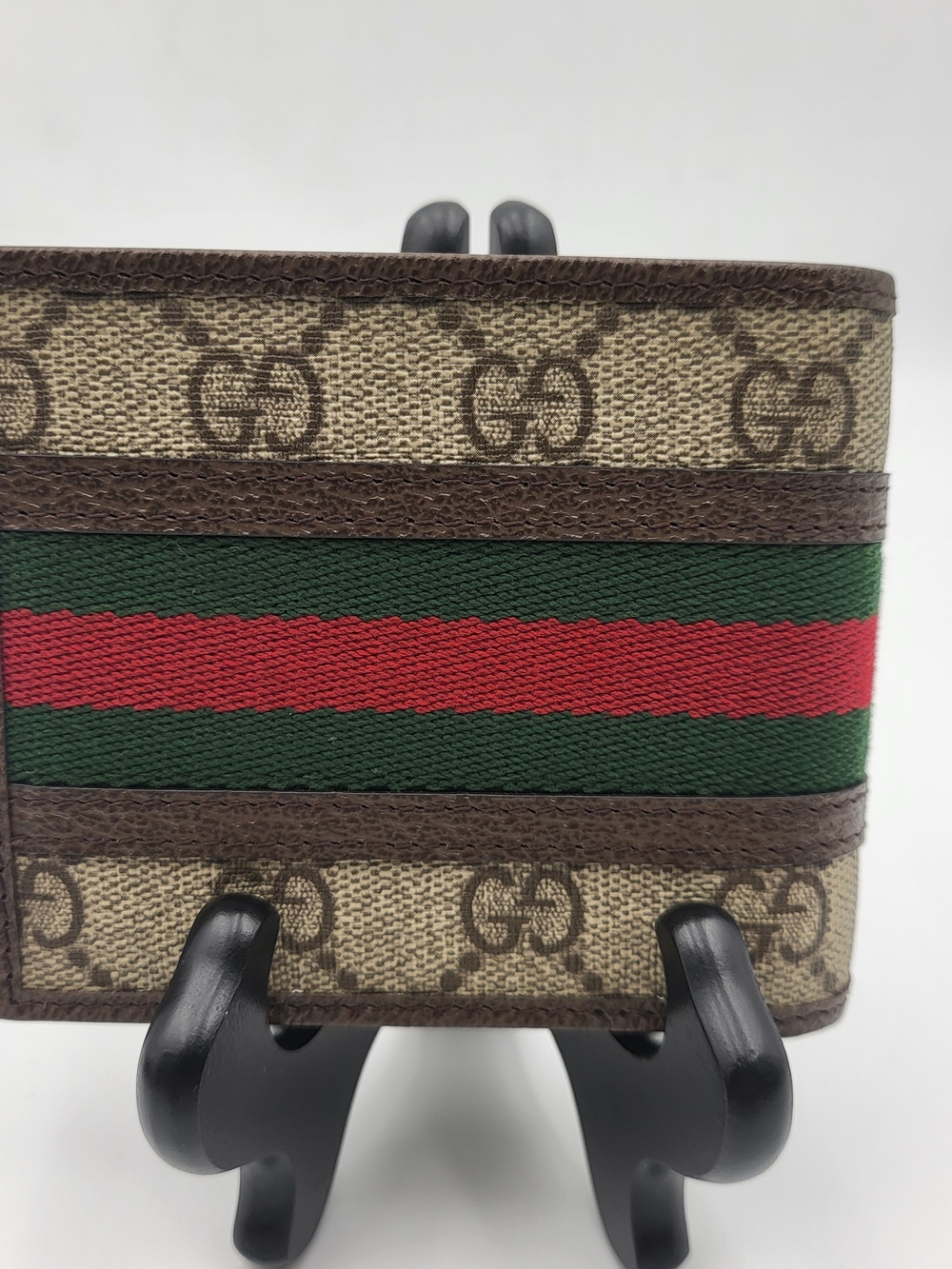 GUCCI GG Supreme Monogram Web Mens Ophidia Bi-Fold Wallet 597606 Beige New Acero - Picture 2 of 15
